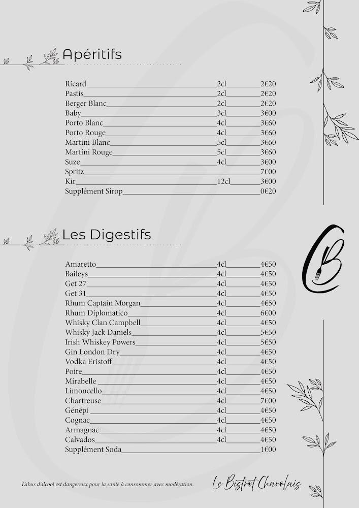 Le bistrot Charolais - Menu Image 2